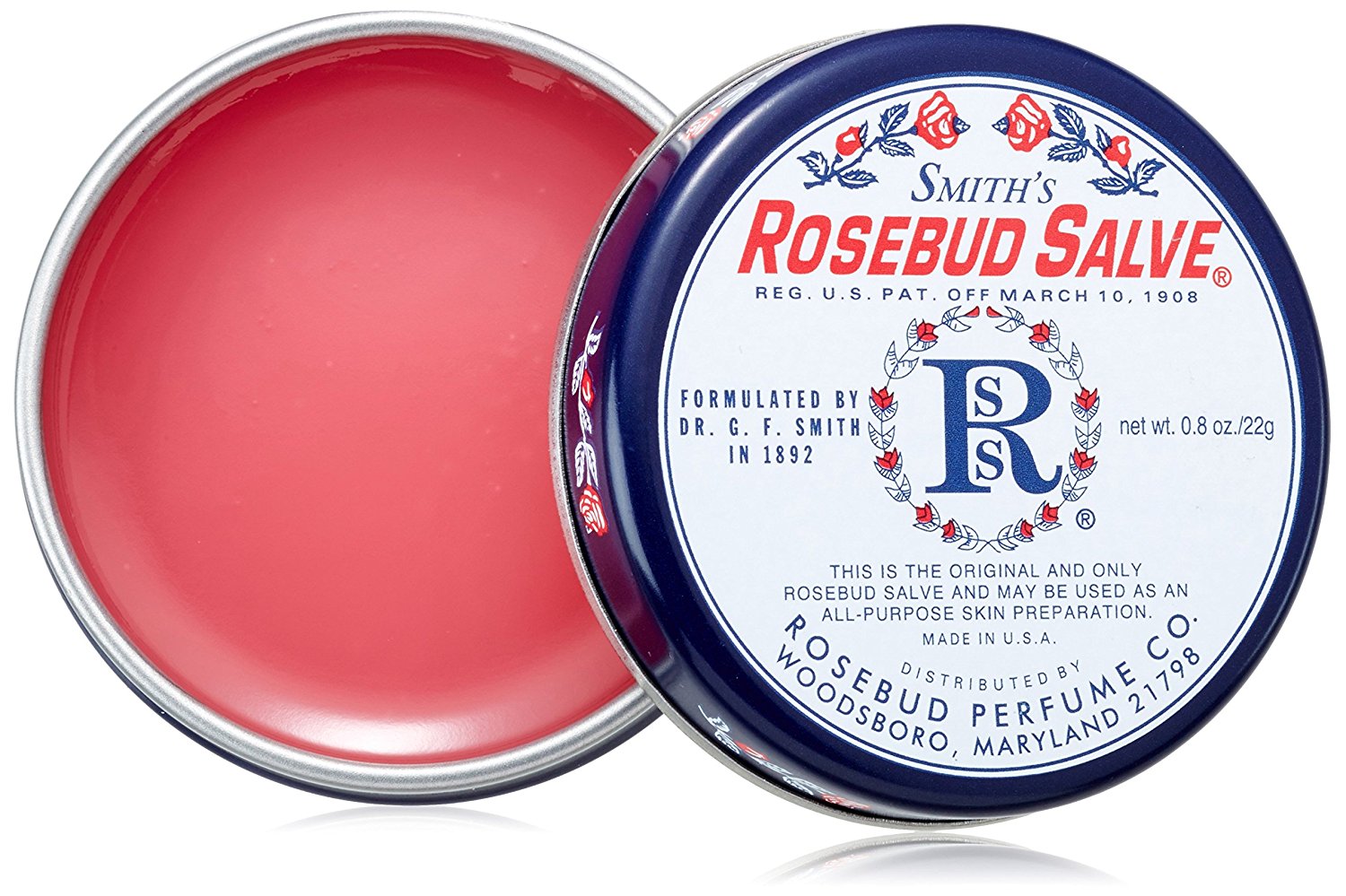 smiths rose bud salve lip balm