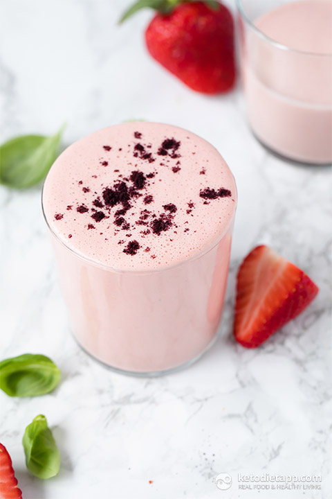 strawberry and basil keto smoothie