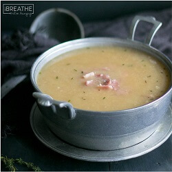 creamy cauliflower and ham keto soup