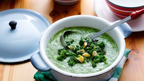 vegan kale and spinach keto soup