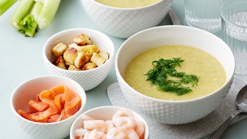 Low-carb Vegetable soup with Fennel and Celery root