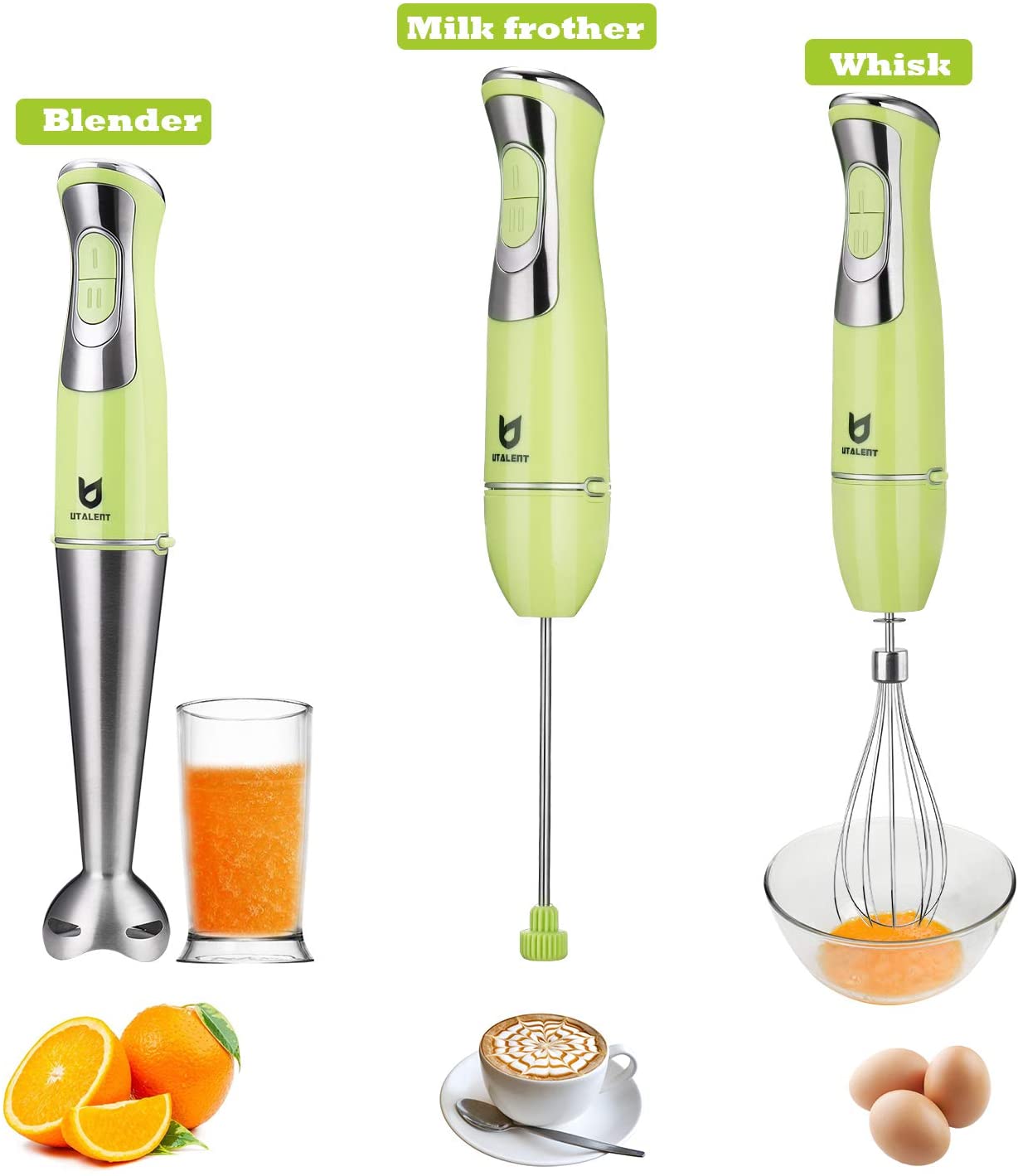 3 in 1 hand blender with milk frother and whisker