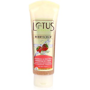 Lotus Herbals Berry Scrub Strawberry & Aloe Vera Exfoliating Face Wash