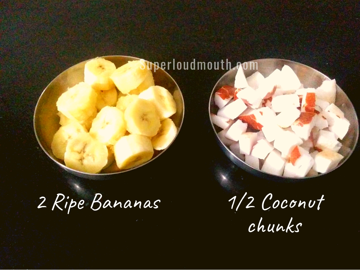 ingredients for coconut and banana mask