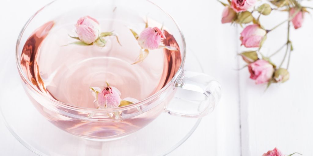 rose petals in water