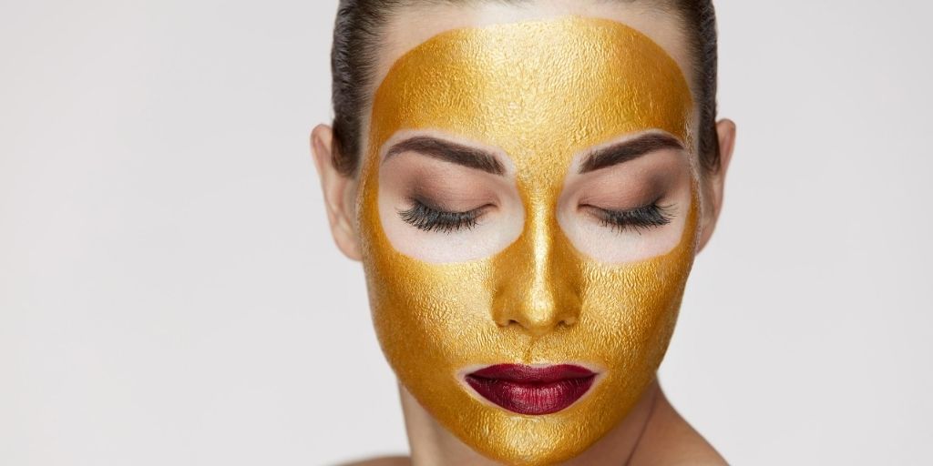 gold face mask