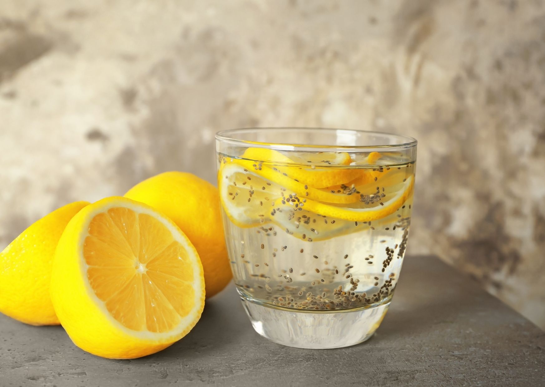 lemon and chia seeds detox water