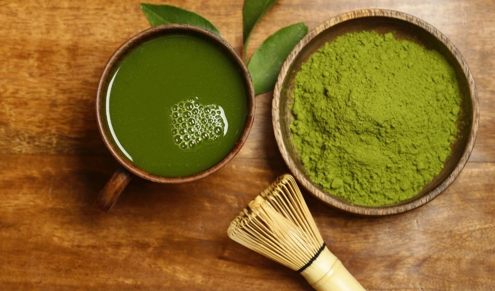 green tea powder for chapped lips